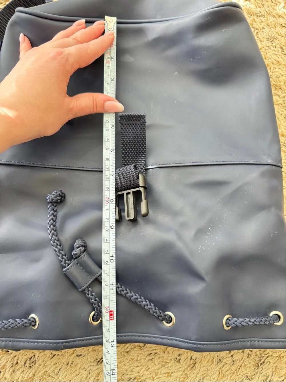 Vintage Y2K Polo Sport Ralph Lauren Navy Drawstring Backpack Bucket Bag USA Flag